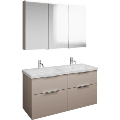 burgbad Eqio - Keramik-Doppelwaschtisch 123 cm - Doppeltür Spiegelschrank burgbad Eqio - Keramik-Doppelwaschtisch 123 cm - Doppeltür Spiegelschrank