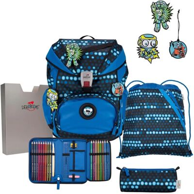 Derdiedas Superflash Blau Schulrucksack-Set - Reflektierende Flächen Derdiedas Superflash Blau Schulrucksack-Set - Reflektierende Flächen
