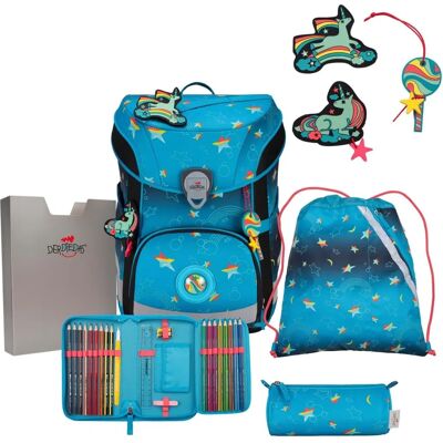 Derdiedas - Exklusiv Led Schulranzenset 5-Teilig - Rainbow Star - 5-Teilig - LED School Backpack Set Derdiedas - Exklusiv Led Schulranzenset 5-Teilig - Rainbow Star - 5-Teilig - LED School Backpack Set