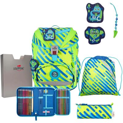 Ensemble de Sac à Dos Scolaire Neon Derdiedas - 5 Pièces Monster Ensemble de Sac à Dos Scolaire Neon Derdiedas - 5 Pièces Monster