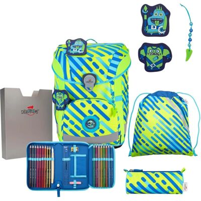 Derdiedas - Exklusiv Neon Schulranzenset 5 Teilig - Monster - School bag set Derdiedas - Exklusiv Neon Schulranzenset 5 Teilig - Monster - School bag set