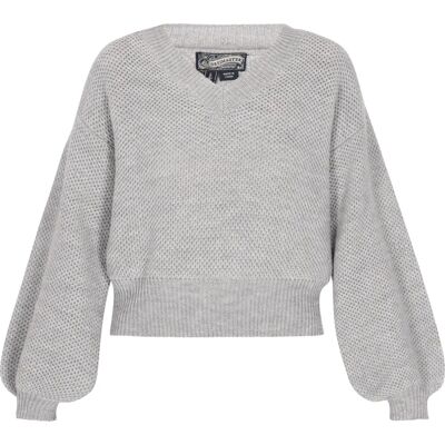 Dreimaster Pullover - V-hals, Klein Breimodel, Ontspannen Pasvorm - Jumper Dreimaster Pullover - V-hals, Klein Breimodel, Ontspannen Pasvorm - Jumper