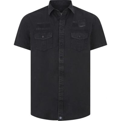 JAN VANDERSTORM ALPRI - Chemise à Manches Courtes en Coton - Gris Foncé - Publicité JAN VANDERSTORM ALPRI - Chemise à Manches Courtes en Coton - Gris Foncé - Publicité