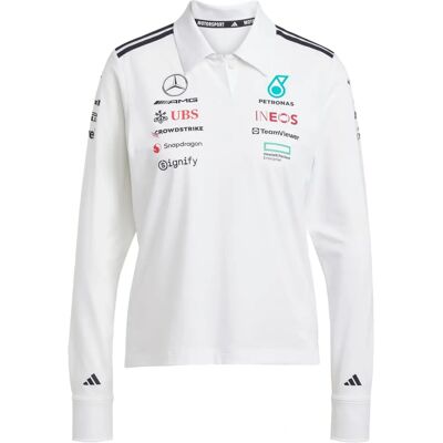 adidas Mercedes AMG Petronas F1 Polo Lange Mouw - Wit adidas Mercedes AMG Petronas F1 Polo Lange Mouw - Wit