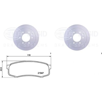 Mitsubishi Modell 4605A037 Hinten Bremsensatz - Bremsscheibe und Beläge Mitsubishi Modell 4605A037 Hinten Bremsensatz - Bremsscheibe und Beläge