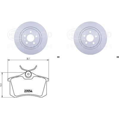 Hella Pagid Hinten Bremsen-Set - für Peugeot 807, Fiat Ulysse, Citroen C8 Hella Pagid Hinten Bremsen-Set - für Peugeot 807, Fiat Ulysse, Citroen C8