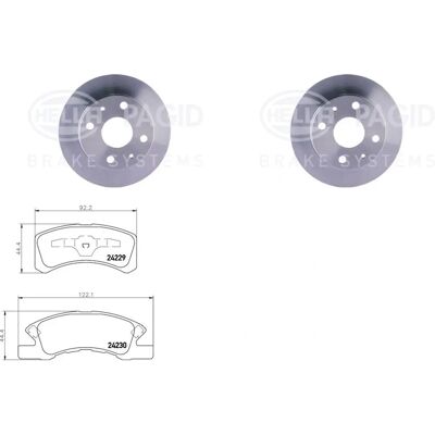 Hella Pagid Daihatsu Cuore Vorder Bremsensatz - Bremssystem Hella Pagid Daihatsu Cuore Vorder Bremsensatz - Bremssystem