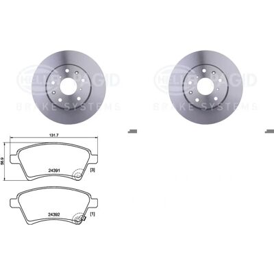 Hella Pagid Bremsenset - Mitsubishi Sx4 2006-2014 - 280mm Hella Pagid Bremsenset - Mitsubishi Sx4 2006-2014 - 280mm