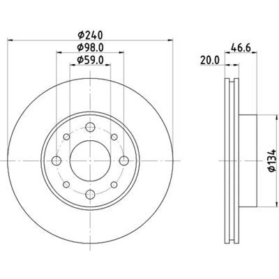 Hella Pagid 50229 Bremsscheibe - Belüftet 240mm für Fiat Palio/Siena Hella Pagid 50229 Bremsscheibe - Belüftet 240mm für Fiat Palio/Siena