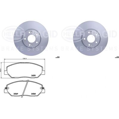 Hella Pagid Vorderbremssatz - Belüftet 321mm - Bremsenset Hella Pagid Vorderbremssatz - Belüftet 321mm - Bremsenset