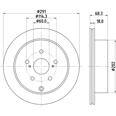 Hella Pagid 291mm Ventilated Bremsscheibe - Bremsscheibe Hella Pagid 291mm Ventilated Bremsscheibe - Bremsscheibe