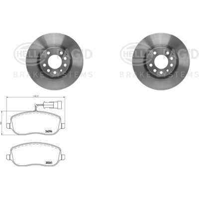 Hella Pagid Bremsenset 305mm Vorne für Fiat Croma 2005-2010 - Bremssystem Hella Pagid Bremsenset 305mm Vorne für Fiat Croma 2005-2010 - Bremssystem