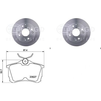 Hella Pagid Bremsenset - Honda Accord 6 Vi Cg Ck Ch Hinten 260mm Hella Pagid Bremsenset - Honda Accord 6 Vi Cg Ck Ch Hinten 260mm