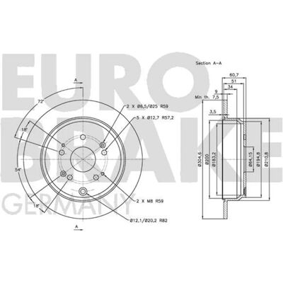 Eurobrake Bremscheiben- und Belagsatz - Hinten 305mm Eurobrake Bremscheiben- und Belagsatz - Hinten 305mm