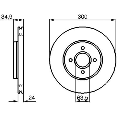 Bosch Ford Focus Mk1 300mm Belüftete Scheibe & Beläge - Bremssystem Bosch Ford Focus Mk1 300mm Belüftete Scheibe & Beläge - Bremssystem