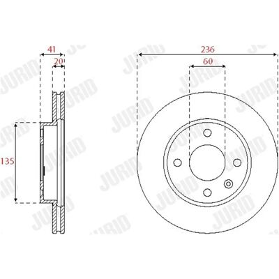 Jurid Opel 236mm Belüftete Bremsscheiben und Beläge Jurid Opel 236mm Belüftete Bremsscheiben und Beläge