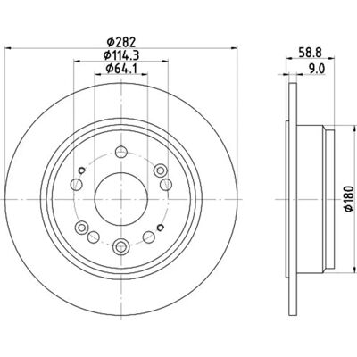 Hella Pagid 282mm Bremsscheibe - Bremsscheibe Hella Pagid 282mm Bremsscheibe - Bremsscheibe
