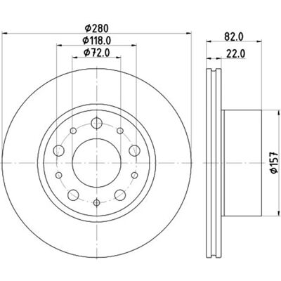 Hella Pagid Bremsscheibe - Ø280mm Belüftet - 147mm Innen - 05/10 Löcher - 56449PRO Hella Pagid Bremsscheibe - Ø280mm Belüftet - 147mm Innen - 05/10 Löcher - 56449PRO