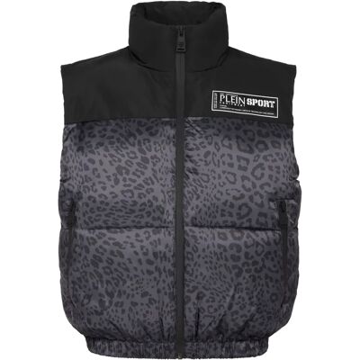 Plein Sport Leopard Weste - Vrouw - Zwart - S Plein Sport Leopard Weste - Vrouw - Zwart - S
