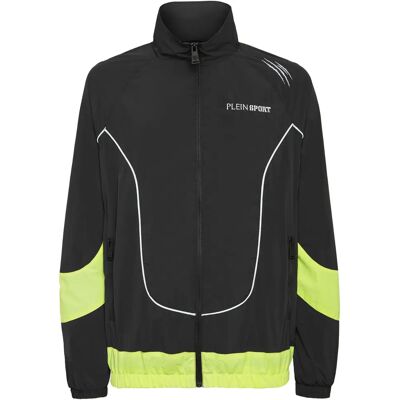 PLEIN SPORT Scratch - zwart/geel fluorescerend - 4XL - Polyamide - sweatjack PLEIN SPORT Scratch - zwart/geel fluorescerend - 4XL - Polyamide - sweatjack