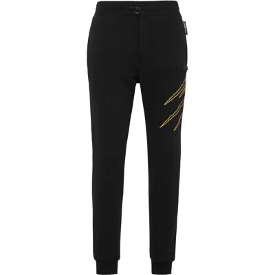 PLEIN SPORT Joggingbroek 4XL Heren zwart lichtgoud - Joggingbroek PLEIN SPORT Joggingbroek 4XL Heren zwart lichtgoud - Joggingbroek