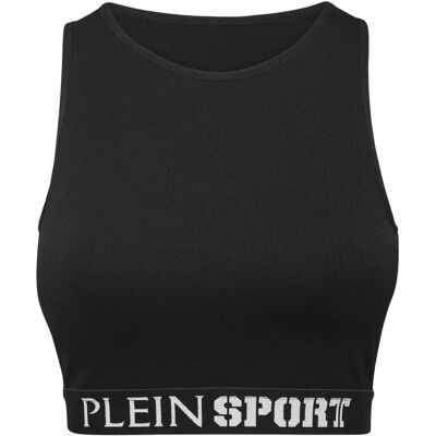 Plein Sport XXL Zwart Sporttop - Jersey Crop-Top Plein Sport XXL Zwart Sporttop - Jersey Crop-Top