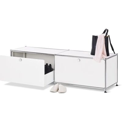 Tchibo Cn3 Lowboard - Weiß - Metall, Chrom, Kunststoff - 152x40x44,5cm Tchibo Cn3 Lowboard - Weiß - Metall, Chrom, Kunststoff - 152x40x44,5cm