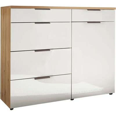 WIEMANN Como Sideboard - Bianco-Eiche-Dekor/Glas Weiß/Schiefer WIEMANN Como Sideboard - Bianco-Eiche-Dekor/Glas Weiß/Schiefer