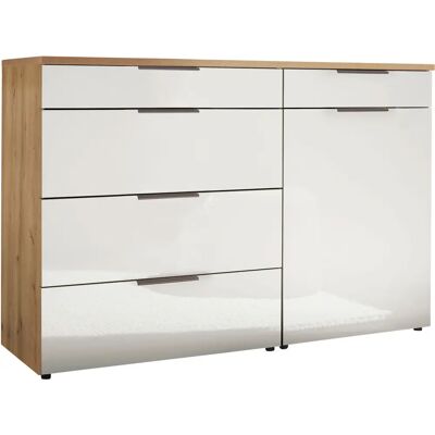 WIEMANN Como Sideboard - Bianco-Eiche-Dekor/Glas Weiß/Schiefer - Sideboards WIEMANN Como Sideboard - Bianco-Eiche-Dekor/Glas Weiß/Schiefer - Sideboards