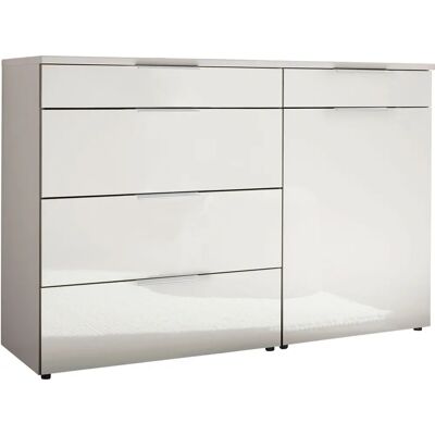 WIEMANN Como Sideboard - Glas Weiß, Chrom, 120cm WIEMANN Como Sideboard - Glas Weiß, Chrom, 120cm