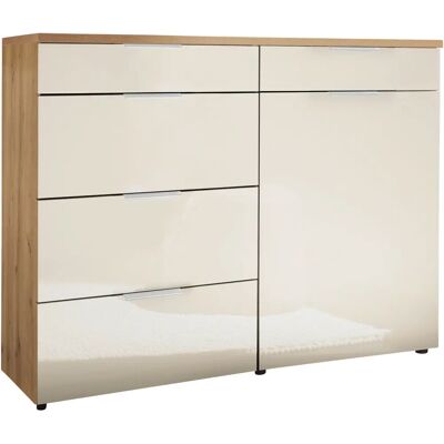 WIEMANN Como Sideboard - Bianco-Eiche, Glastür, Chrom - Sideboard WIEMANN Como Sideboard - Bianco-Eiche, Glastür, Chrom - Sideboard