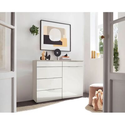WIEMANN Como Sideboard - Glas weiß, Kieselgrau, 140cm WIEMANN Como Sideboard - Glas weiß, Kieselgrau, 140cm