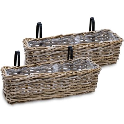 SPETEBO - Cestino da balcone in vimini - Natur - Planter SPETEBO - Cestino da balcone in vimini - Natur - Planter