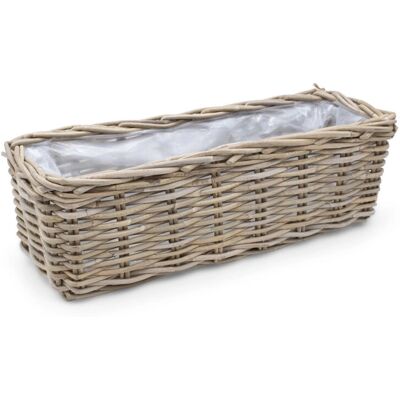 SPETEBO - Cassetta piante rattan quadrato pellicolato - 60 x 22 cm - planter quadratisch SPETEBO - Cassetta piante rattan quadrato pellicolato - 60 x 22 cm - planter quadratisch