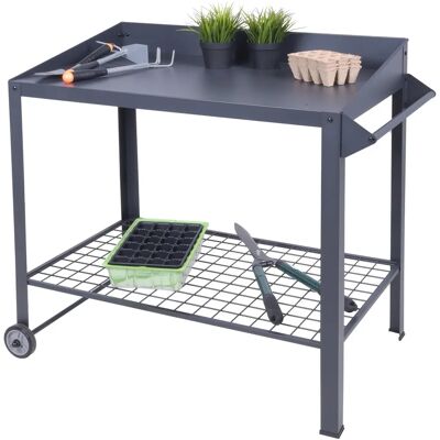 SPETEBO Table à Plantes en Métal - 90x55x90 cm - Mobilier de Jardin - Publicité SPETEBO Table à Plantes en Métal - 90x55x90 cm - Mobilier de Jardin - Publicité