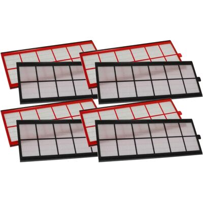 Conjunto de filtros compatible con Zehnder - 8 filtros de aire G4/F7 - Blanco / Rojo Conjunto de filtros compatible con Zehnder - 8 filtros de aire G4/F7 - Blanco / Rojo