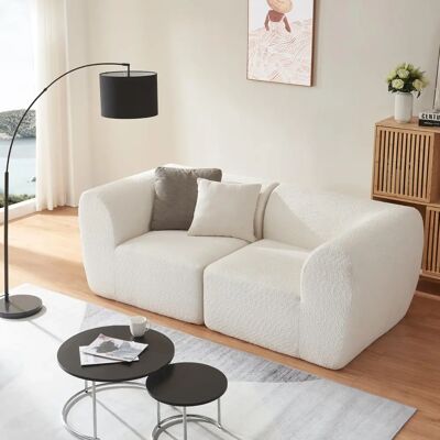 en.casa Sofá Modular Hurvas 2 Plazas - Blanco Crema en.casa Sofá Modular Hurvas 2 Plazas - Blanco Crema