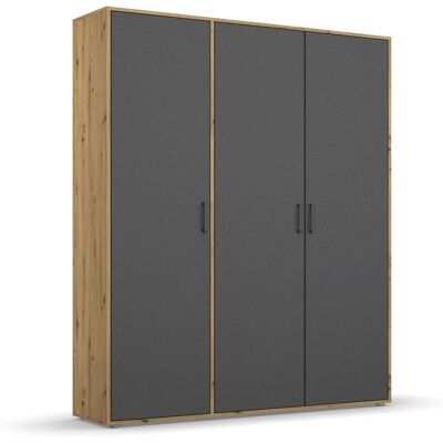 Rauch Voyager Grau Kleiderschrank - 3-Tür Holz & Metall Rauch Voyager Grau Kleiderschrank - 3-Tür Holz & Metall