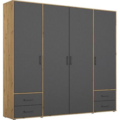rauch BLUE - VOYAGER - Eiche Artisan/Graumetallic - Breite 187 cm - Drehtürenschrank rauch BLUE - VOYAGER - Eiche Artisan/Graumetallic - Breite 187 cm - Drehtürenschrank