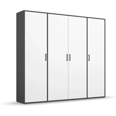 Rauch Voyager Grauer Kleiderschrank - 4-türig, Verstellbare Regale Rauch Voyager Grauer Kleiderschrank - 4-türig, Verstellbare Regale