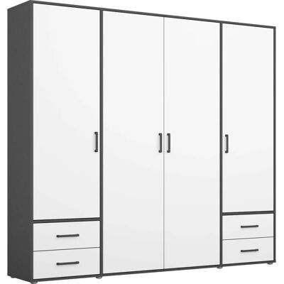 rauch BLUE MÖBEL - VOYAGER - 4-Türen - Graumetallic - Kleiderschrank rauch BLUE MÖBEL - VOYAGER - 4-Türen - Graumetallic - Kleiderschrank