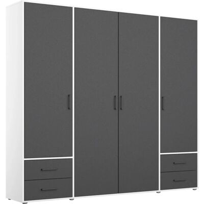 rauch BLUE Möbel - VOYAGER - Alpinweiß/Graumetallic - 4-Türig - Wardrobe rauch BLUE Möbel - VOYAGER - Alpinweiß/Graumetallic - 4-Türig - Wardrobe