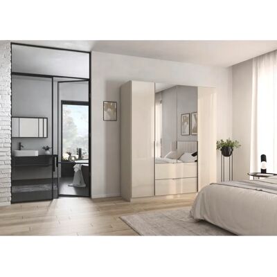 RAUCH AGORDO Beige Glasfront 181 cm Kleiderschrank RAUCH AGORDO Beige Glasfront 181 cm Kleiderschrank