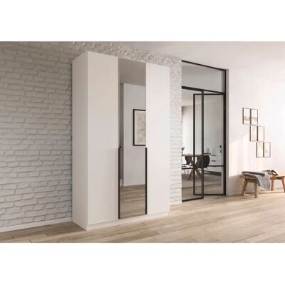 Rauch Agordo Kleiderschrank - Beige mit 2 Stangen & Spiegeltüren Rauch Agordo Kleiderschrank - Beige mit 2 Stangen & Spiegeltüren
