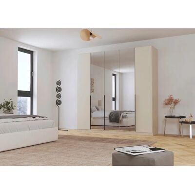 Rauch Agordo Kleiderschrank - Beige/Decor/Spiegel - Schrank Rauch Agordo Kleiderschrank - Beige/Decor/Spiegel - Schrank