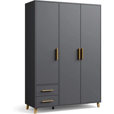 rauch BLUE Shinjo - Graumetallic - B140cm - H203cm - Drehtürenschrank rauch BLUE Shinjo - Graumetallic - B140cm - H203cm - Drehtürenschrank