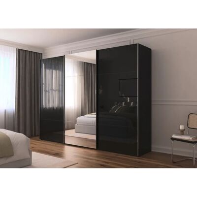 rauch ORANGE Contido - Schwarz/Glas Schwarz - Schwebetüren - Kleiderschrank rauch ORANGE Contido - Schwarz/Glas Schwarz - Schwebetüren - Kleiderschrank