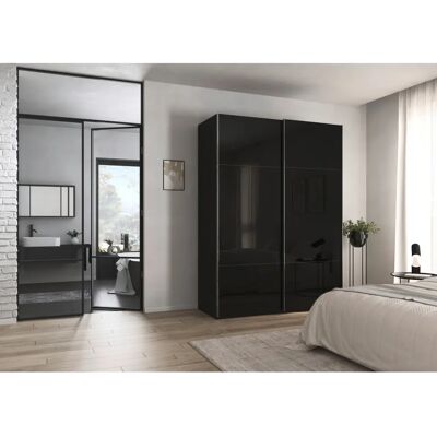 rauch ORANGE - CONTIDO - Schwarz/Glas Schwarz - Schwebetürenschrank rauch ORANGE - CONTIDO - Schwarz/Glas Schwarz - Schwebetürenschrank