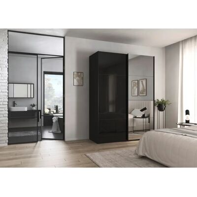 rauch ORANGE - CONTIDO - Schwarz/Glas Schwarz - 162 x 223 x 68 cm - Wardrobe rauch ORANGE - CONTIDO - Schwarz/Glas Schwarz - 162 x 223 x 68 cm - Wardrobe