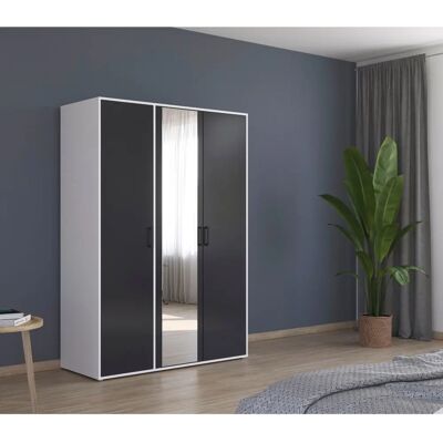 Rauch Voyager Alpinweiß/Graumetallic 3-türiger Drehtürenschrank Rauch Voyager Alpinweiß/Graumetallic 3-türiger Drehtürenschrank